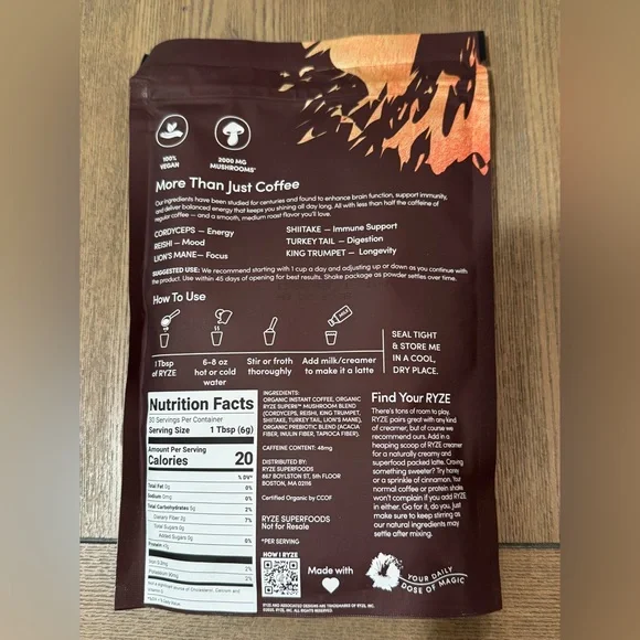 Mushroom Organic Coffee - Bright & Smooth Vegan One Bag One Magnet One Frother - Picture 5 of 6